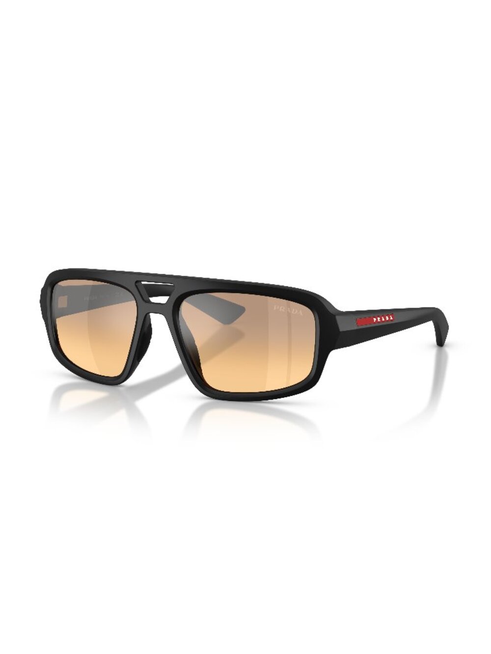 New Prada Linea Rossa Men's Sunglasses Black Injected Frame PS B11SU 1BO40Z 57